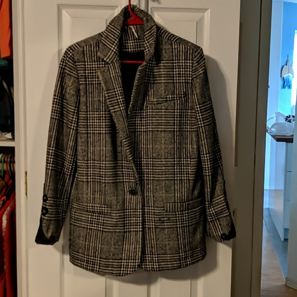 Plaid Wool Coat